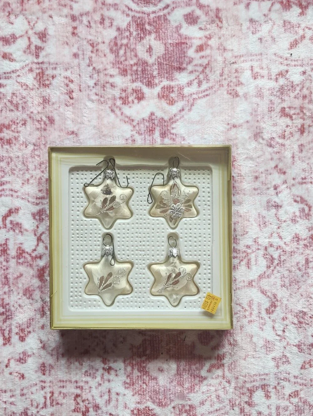 Kurt Adler Champagne Glass Star Ornaments with Silver Accents (Set of 4)